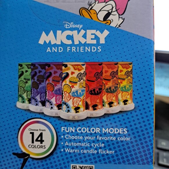 Lot of 2 Disney Tabletop Lamp Mickey & Friends Color Changing LED New Sealed 5" - Picture 1 of 13